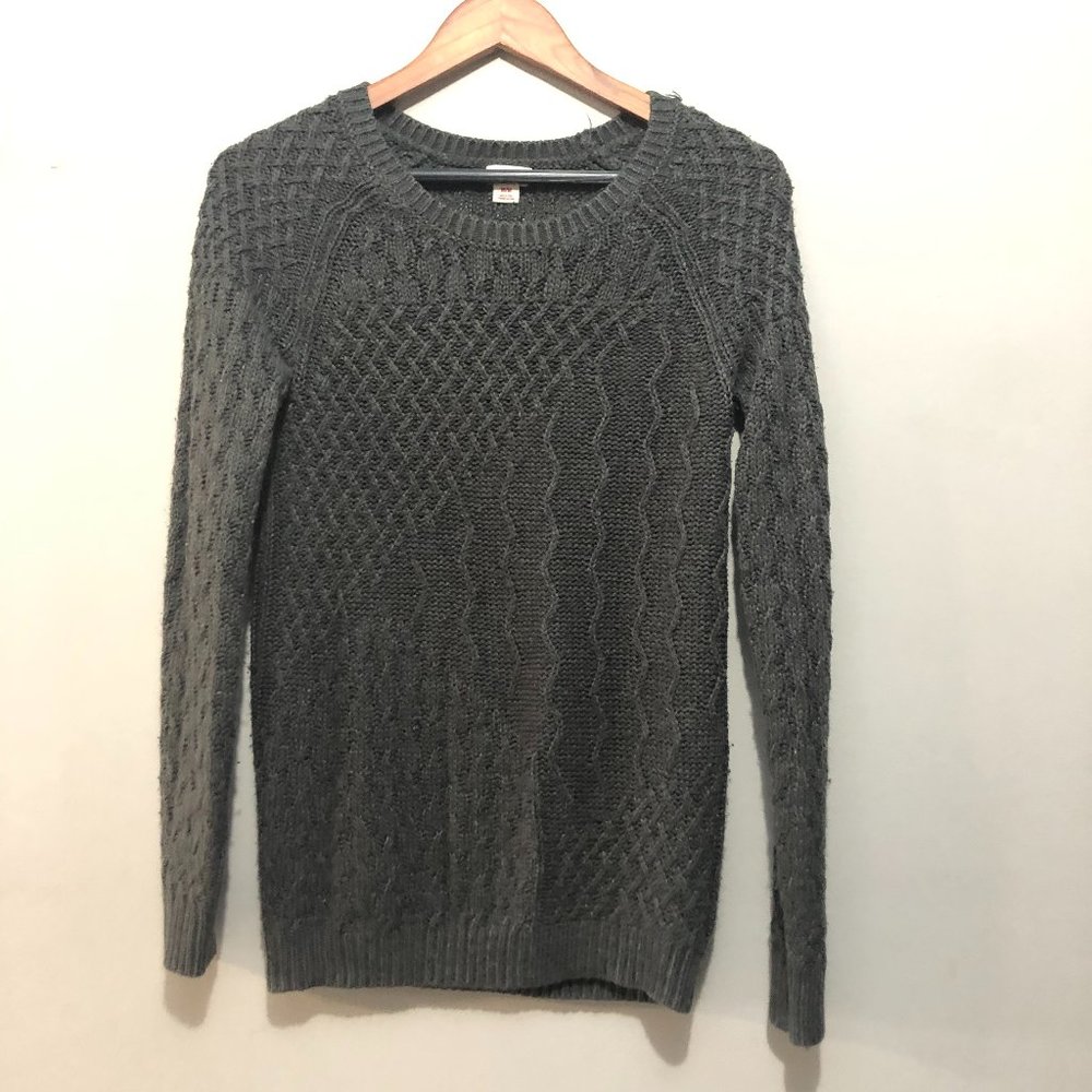 Mossimo Supply Co. Loose Knit Long Sleeve Crewneck Sweater Dk. Grey Medium